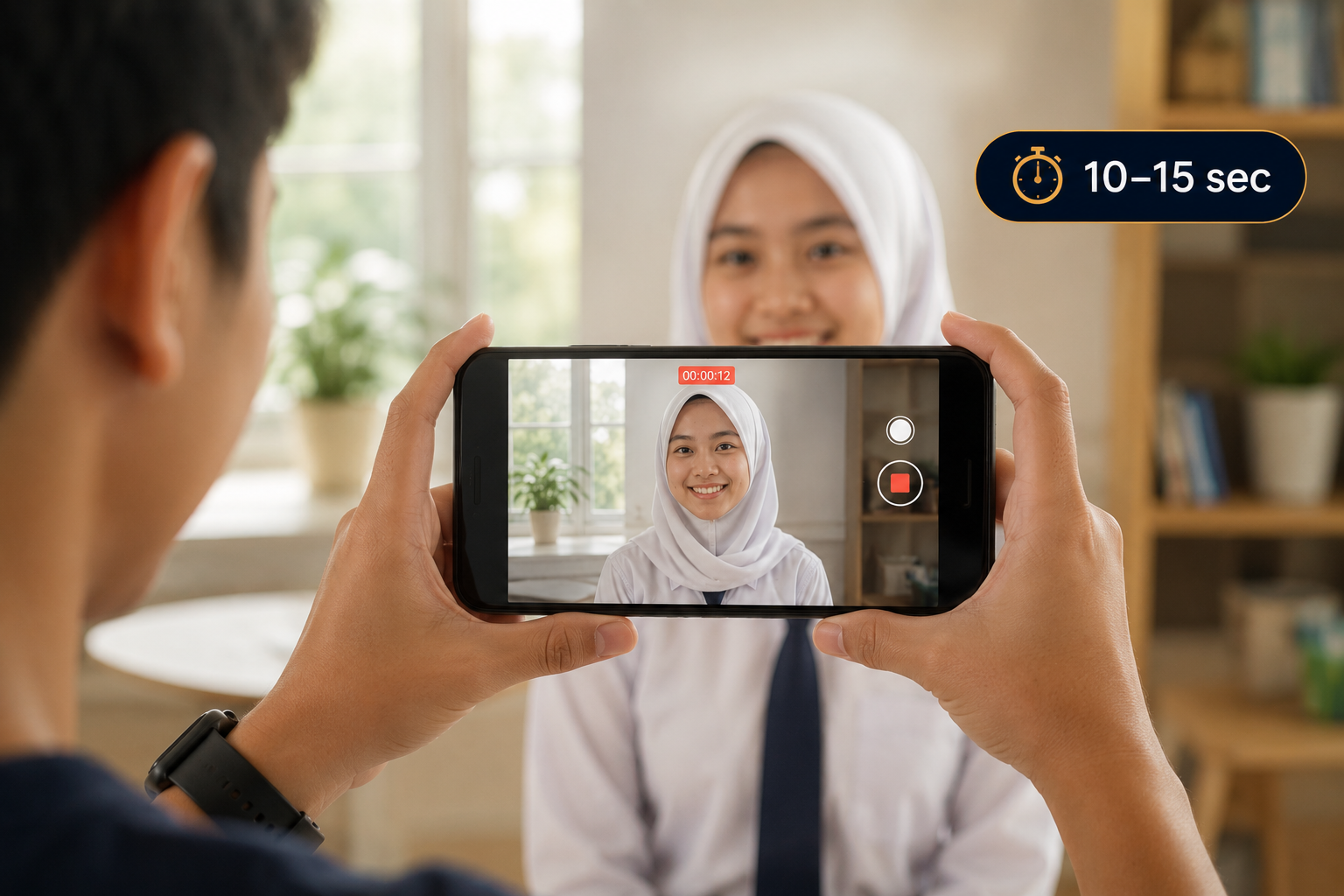 Rekam video 10–15 detik